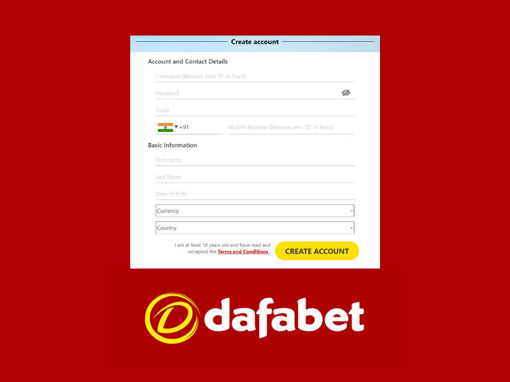 Register a Dafabet account in the app and get bonuses